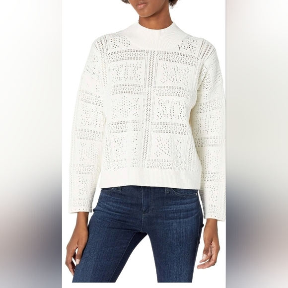 Club Monaco Pointelle Stitch Oversized Sweater - Picture 3 of 8